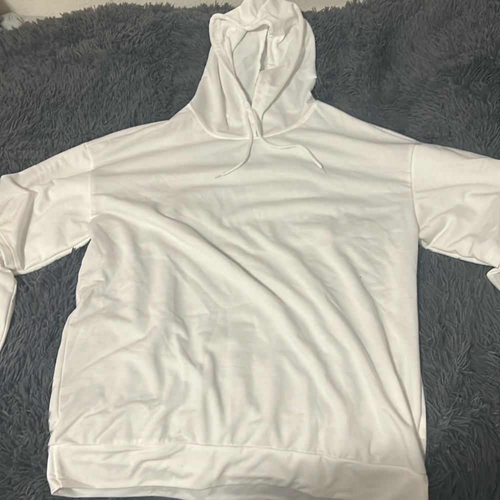 white sweatshirt